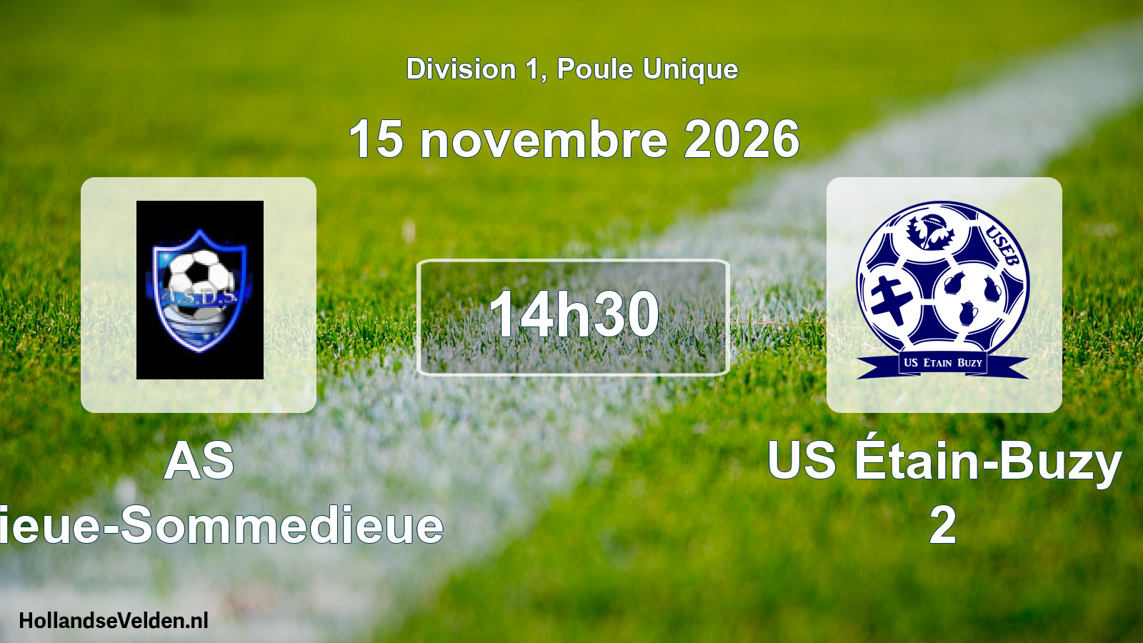 Match programmé: AS Dieue-Sommedieue - US Étain-Buzy 2 (15 novembre 2026)