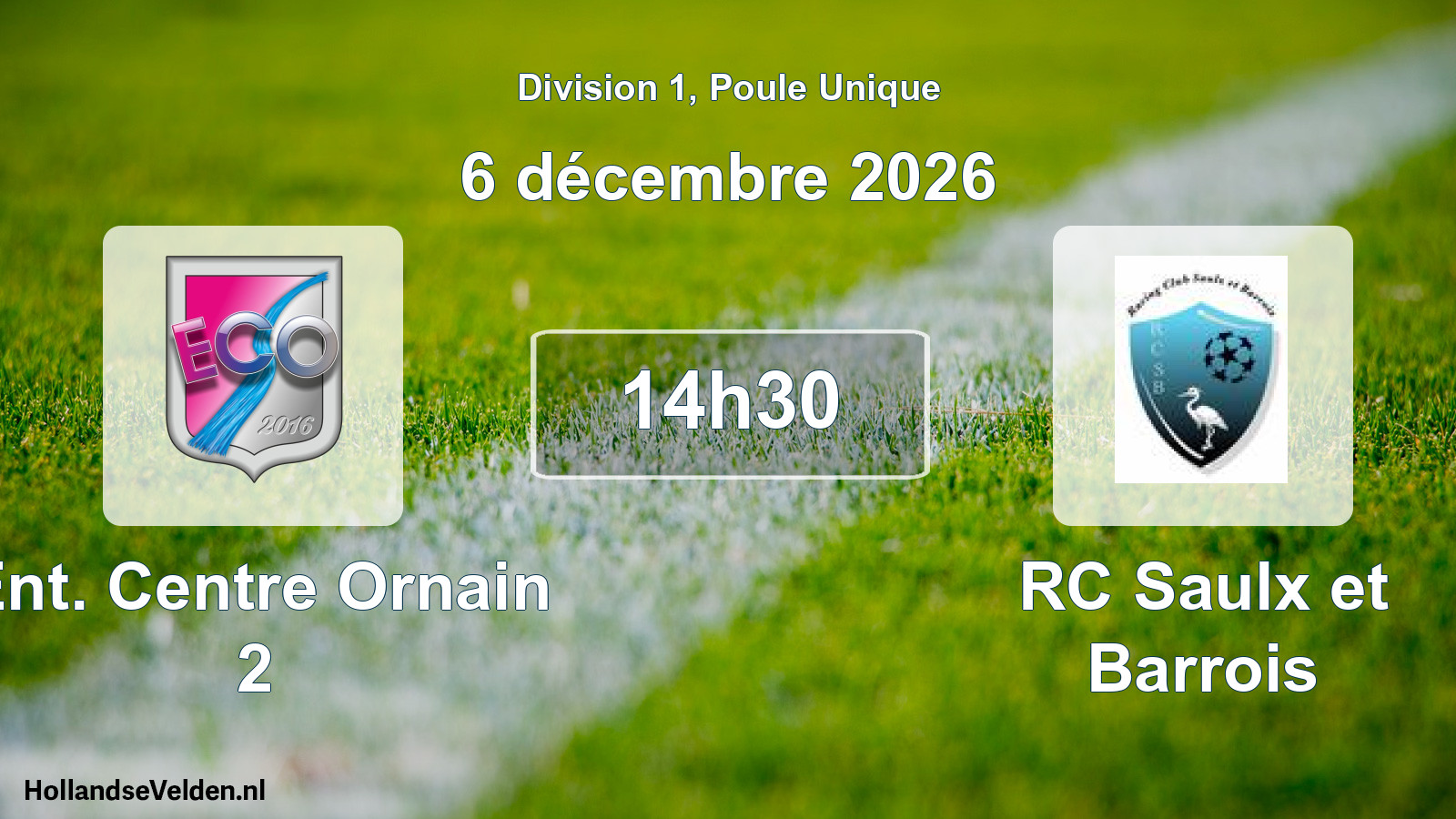 Match programmé: Ent. Centre Ornain 2 - RC Saulx et Barrois (6 décembre 2026)