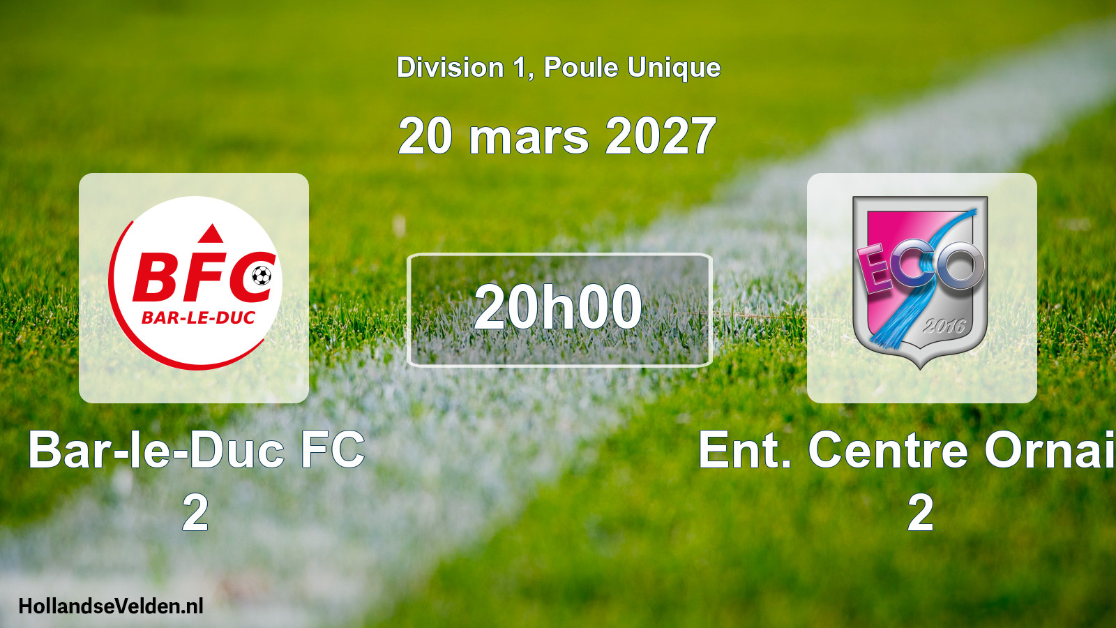 Match programmé: Bar-le-Duc FC 2 - Ent. Centre Ornain 2 (20 mars 2027)