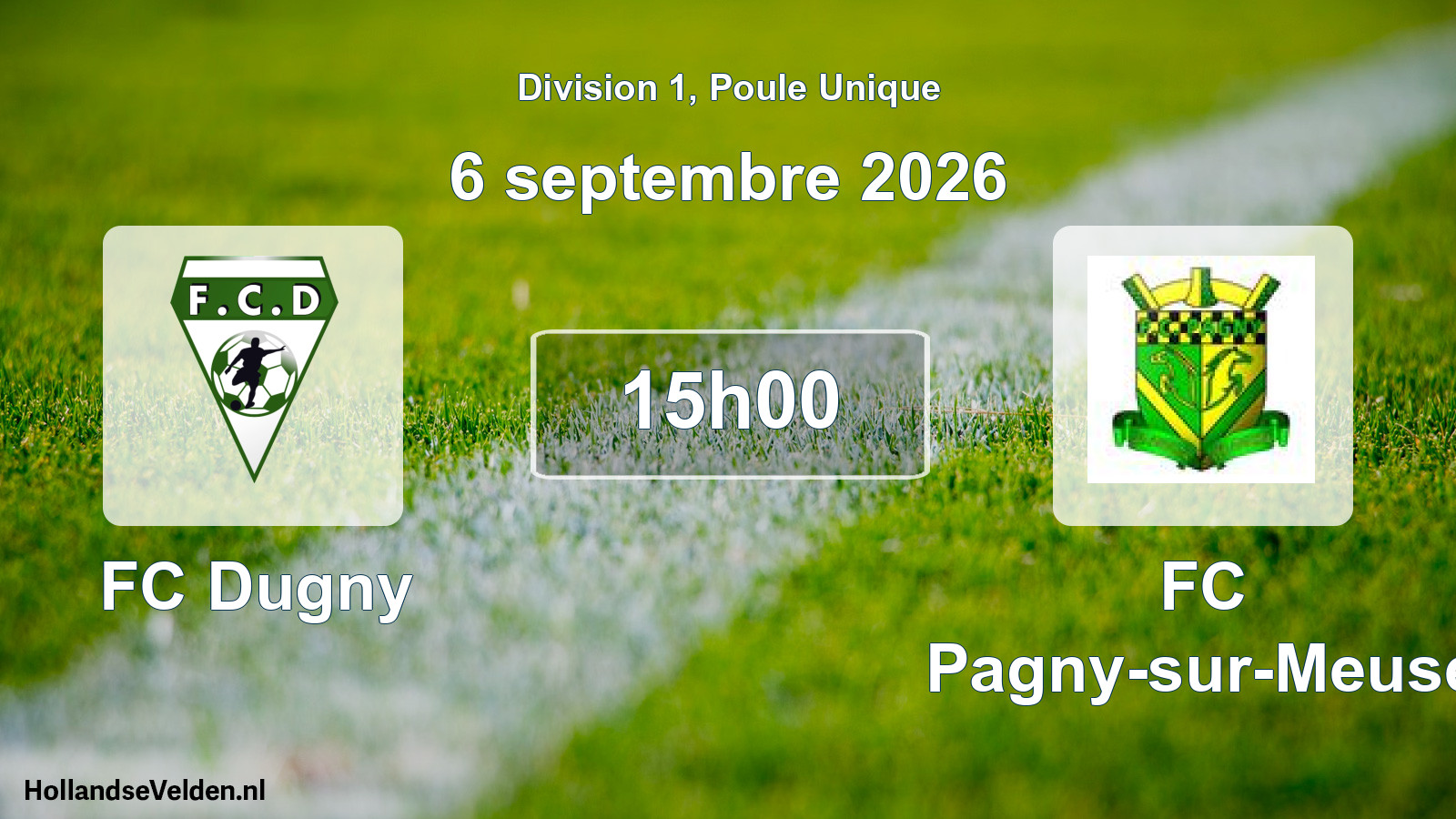 Match programmé: FC Dugny - FC Pagny-sur-Meuse (6 septembre 2026)