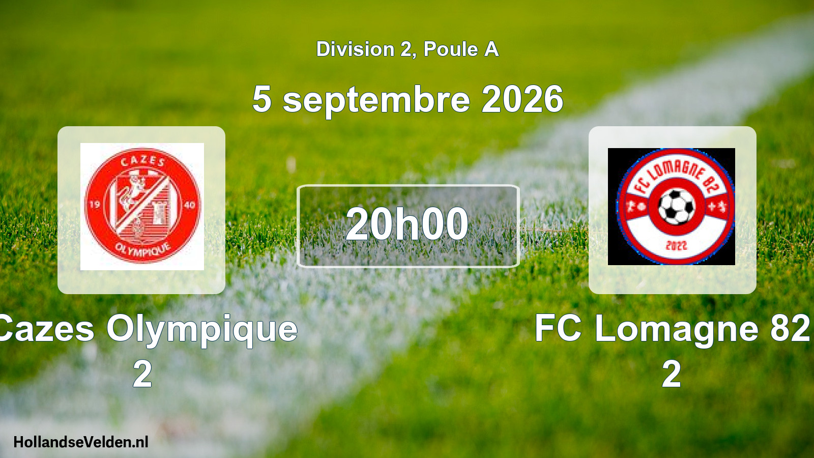 Scheduled Match: Cazes Olympique 2 - FC Lomagne 82 2 (5 September 2026)