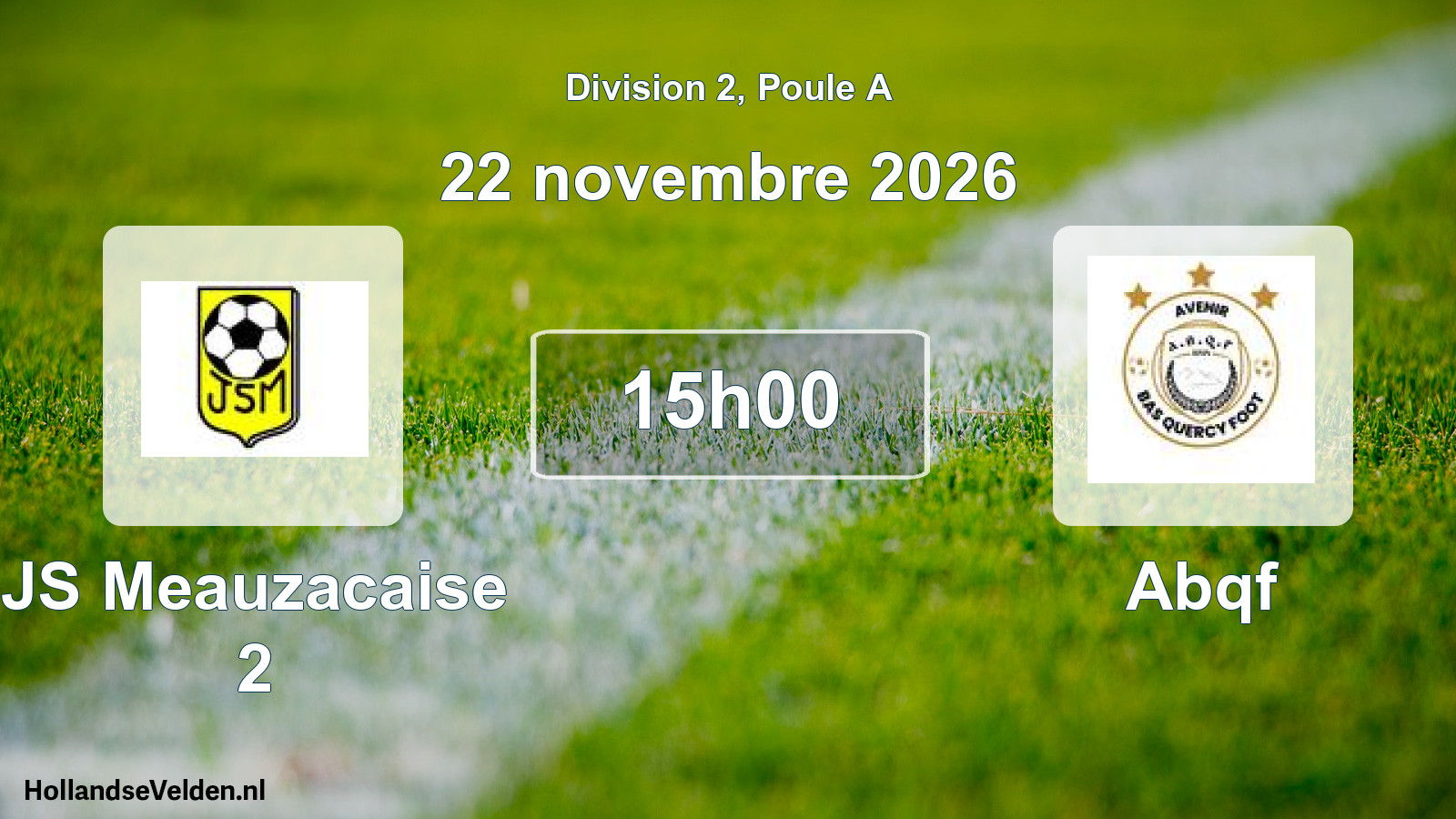 Match programmé: JS Meauzacaise 2 - Abqf (22 novembre 2026)