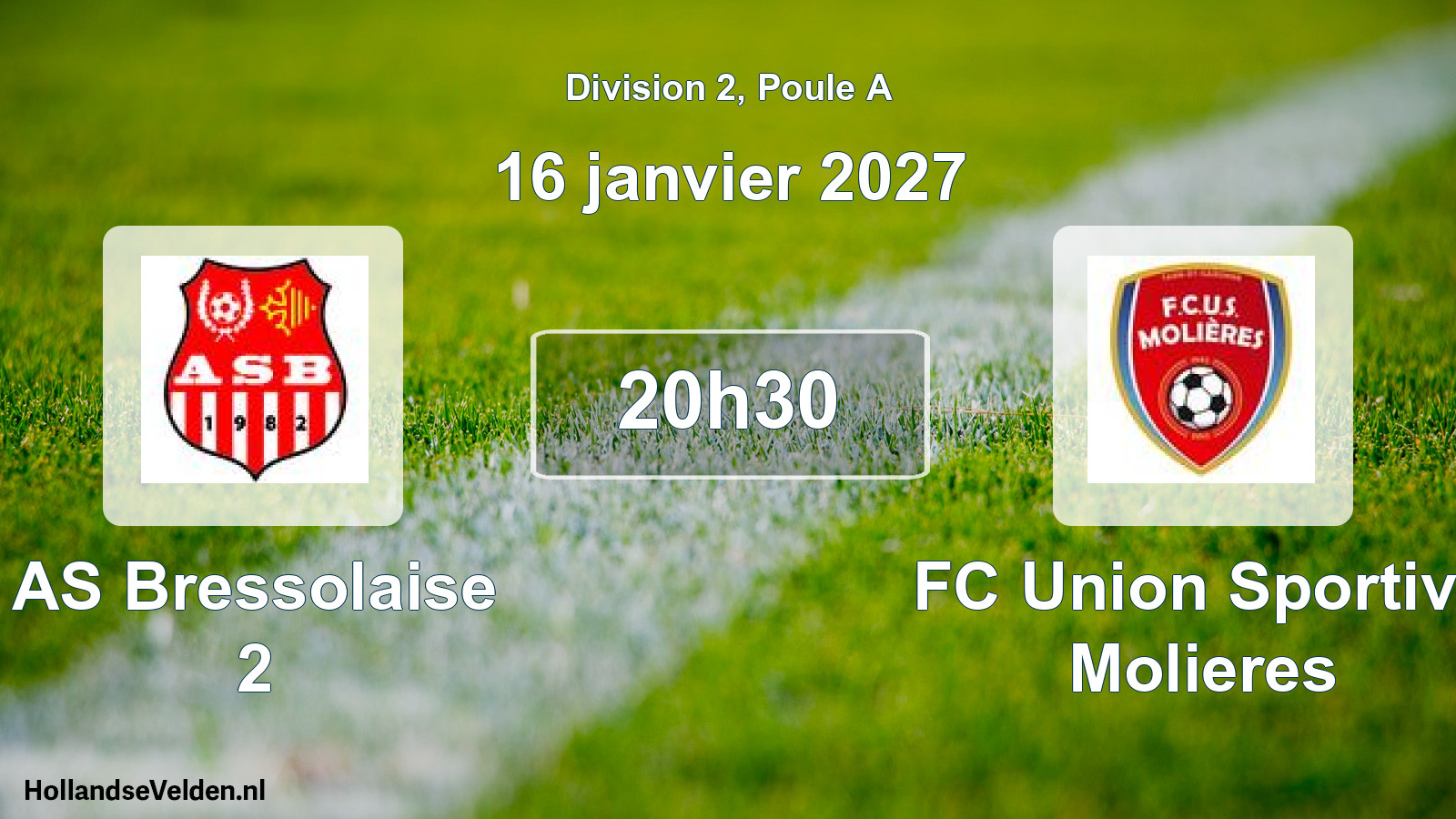 Geplande wedstrijd: AS Bressolaise 2 - FC Union Sportive Molieres (16 januari 2027)