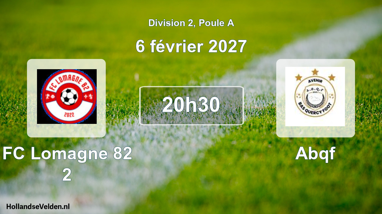 Match programmé: FC Lomagne 82 2 - Abqf (6 février 2027)