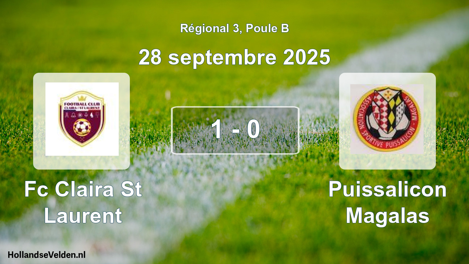 Gespeelde wedstrijd: Fc Claira St Laurent - Puissalicon Magalas 1 - 0 (28 september 2025)