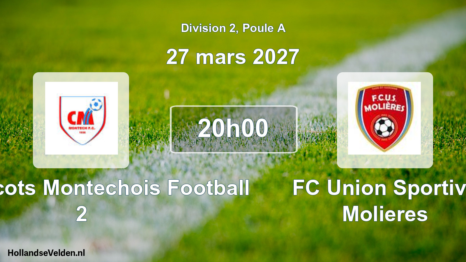 Match programmé: Coquelicots Montechois Football 2 - FC Union Sportive Molieres (27 mars 2027)