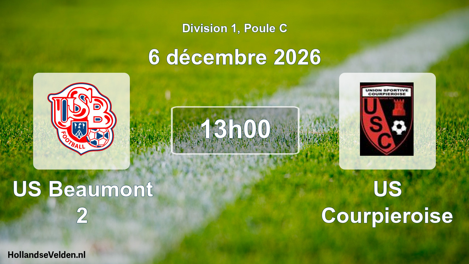 Scheduled Match: US Beaumont 2 - US Courpieroise (6 December 2026)