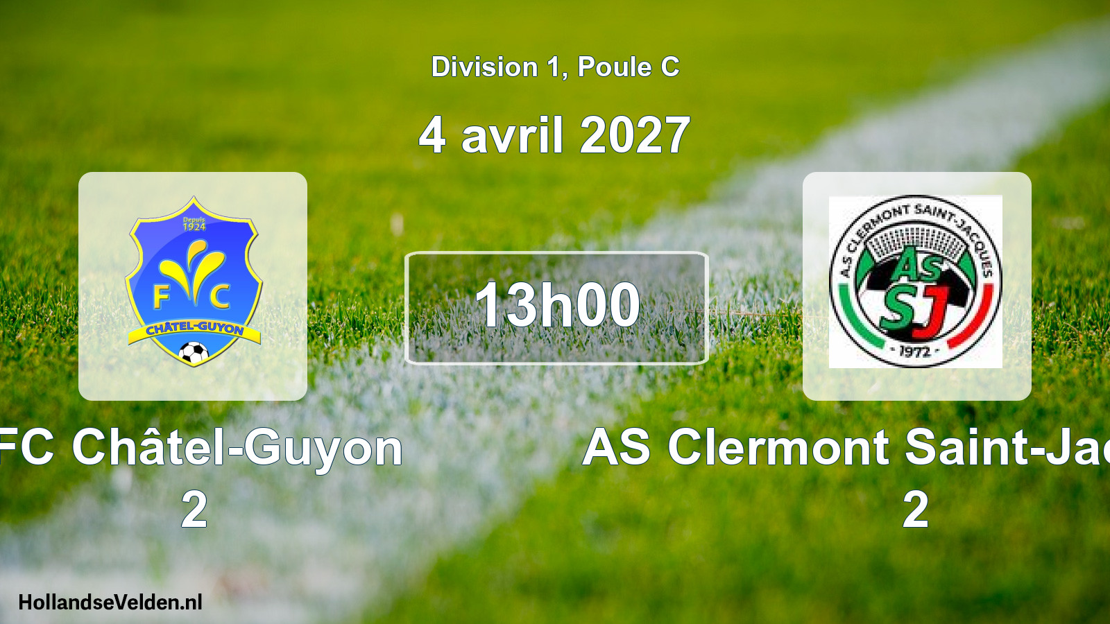Geplande wedstrijd: FC Châtel-Guyon 2 - AS Clermont Saint-Jacques 2 (4 april 2027)