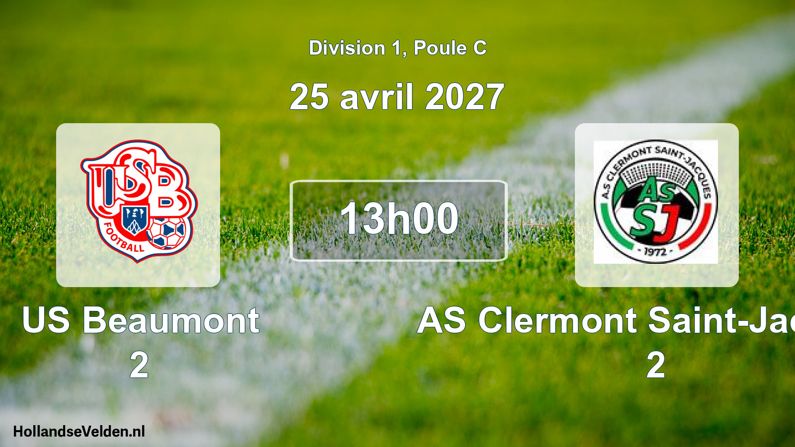 Match programmé: US Beaumont 2 - AS Clermont Saint-Jacques 2 (25 avril 2027)