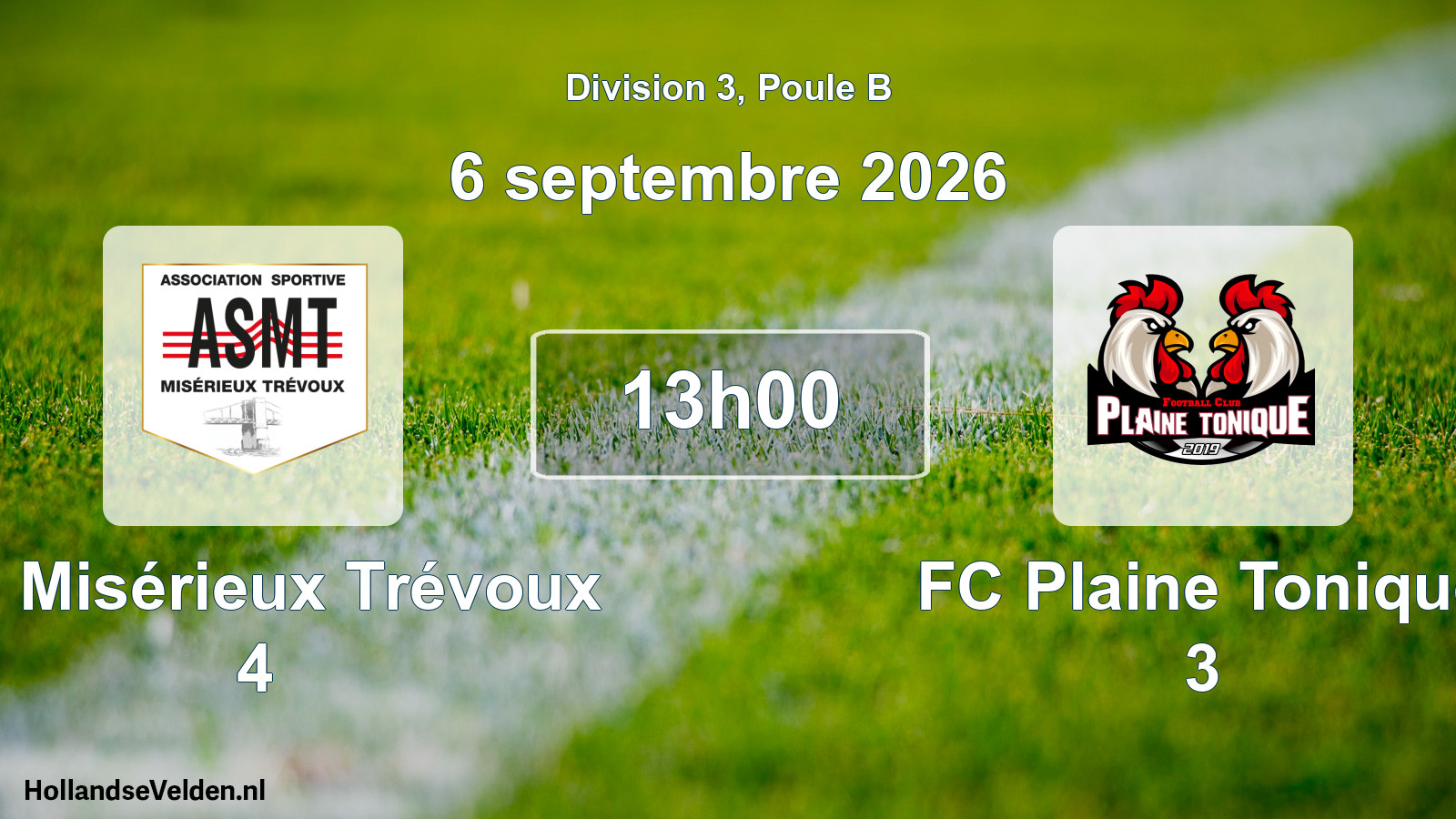 Scheduled Match: AS Misérieux Trévoux 4 - FC Plaine Tonique 3 (6 September 2026)