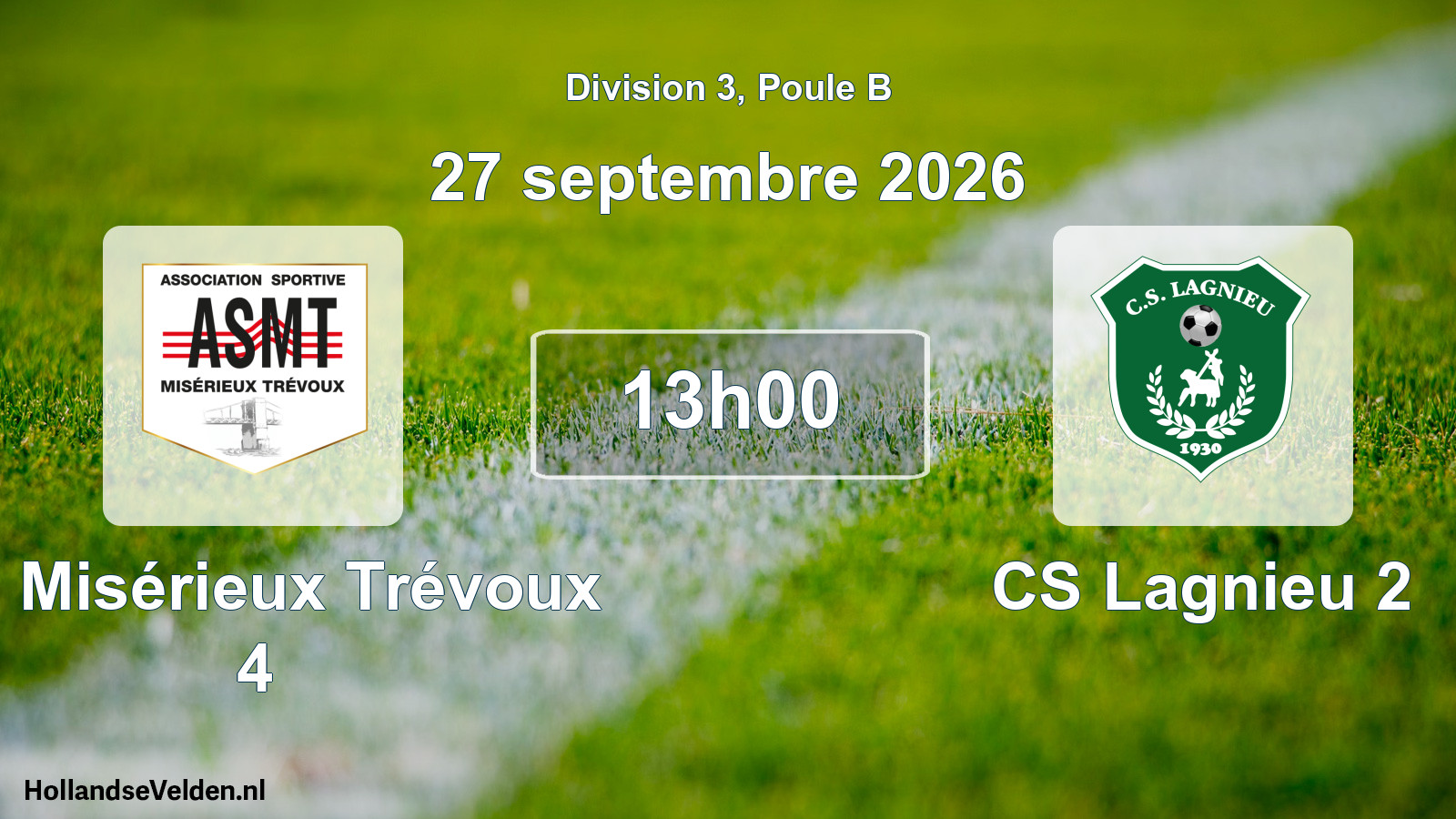 Scheduled Match: AS Misérieux Trévoux 4 - CS Lagnieu 2 (27 September 2026)