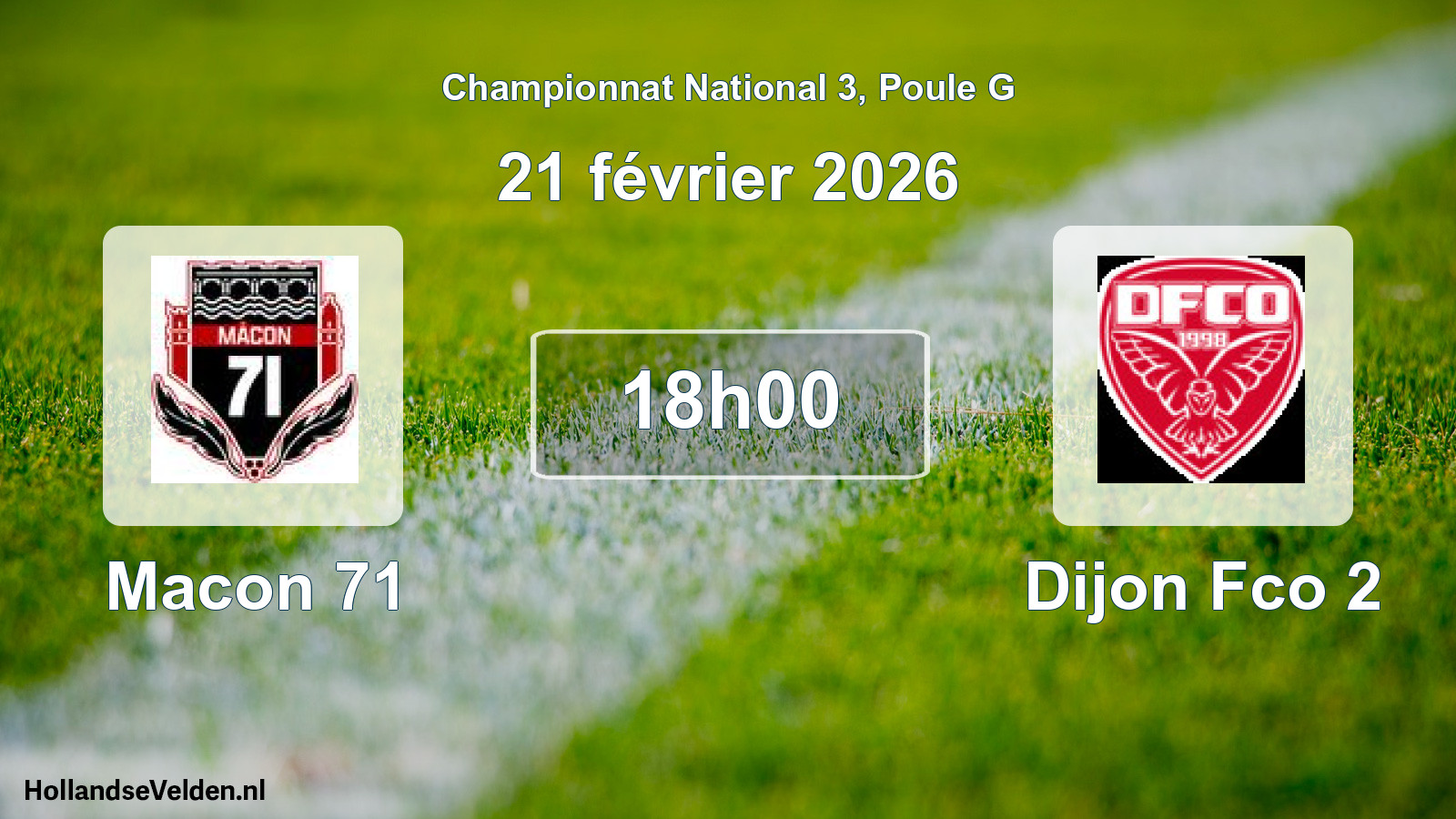Geplande wedstrijd: Macon 71 - Dijon Fco 2 (21 februari 2026)