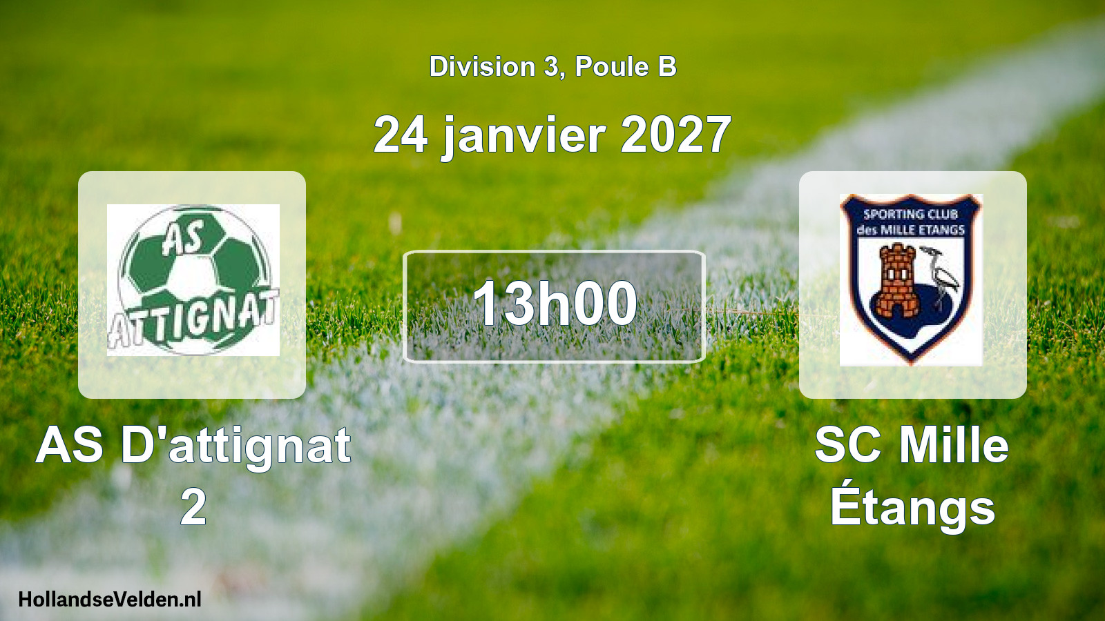Scheduled Match: AS D'attignat 2 - SC Mille Étangs (24 January 2027)