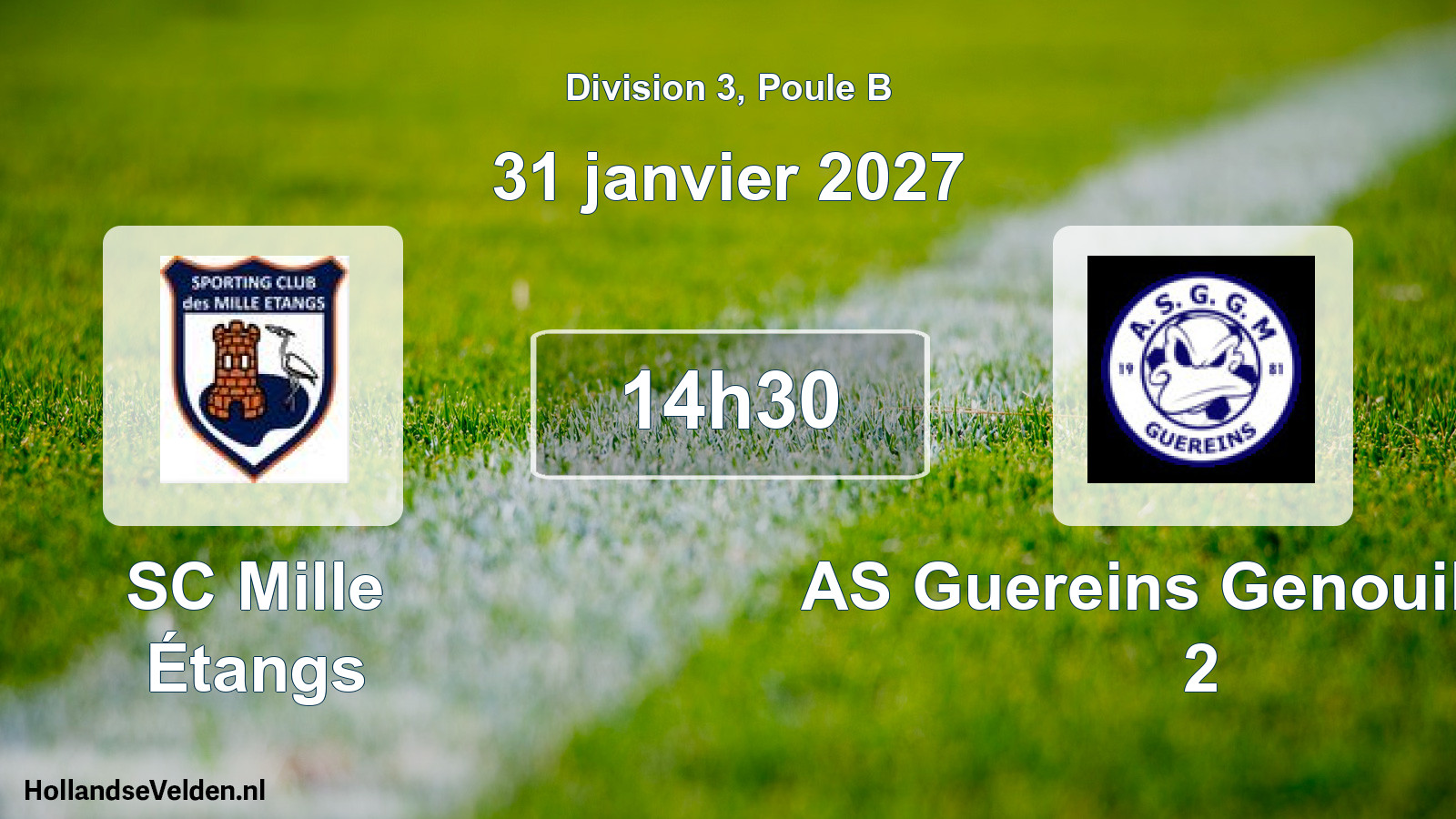 Scheduled Match: SC Mille Étangs - AS Guereins Genouilleux 2 (31 January 2027)