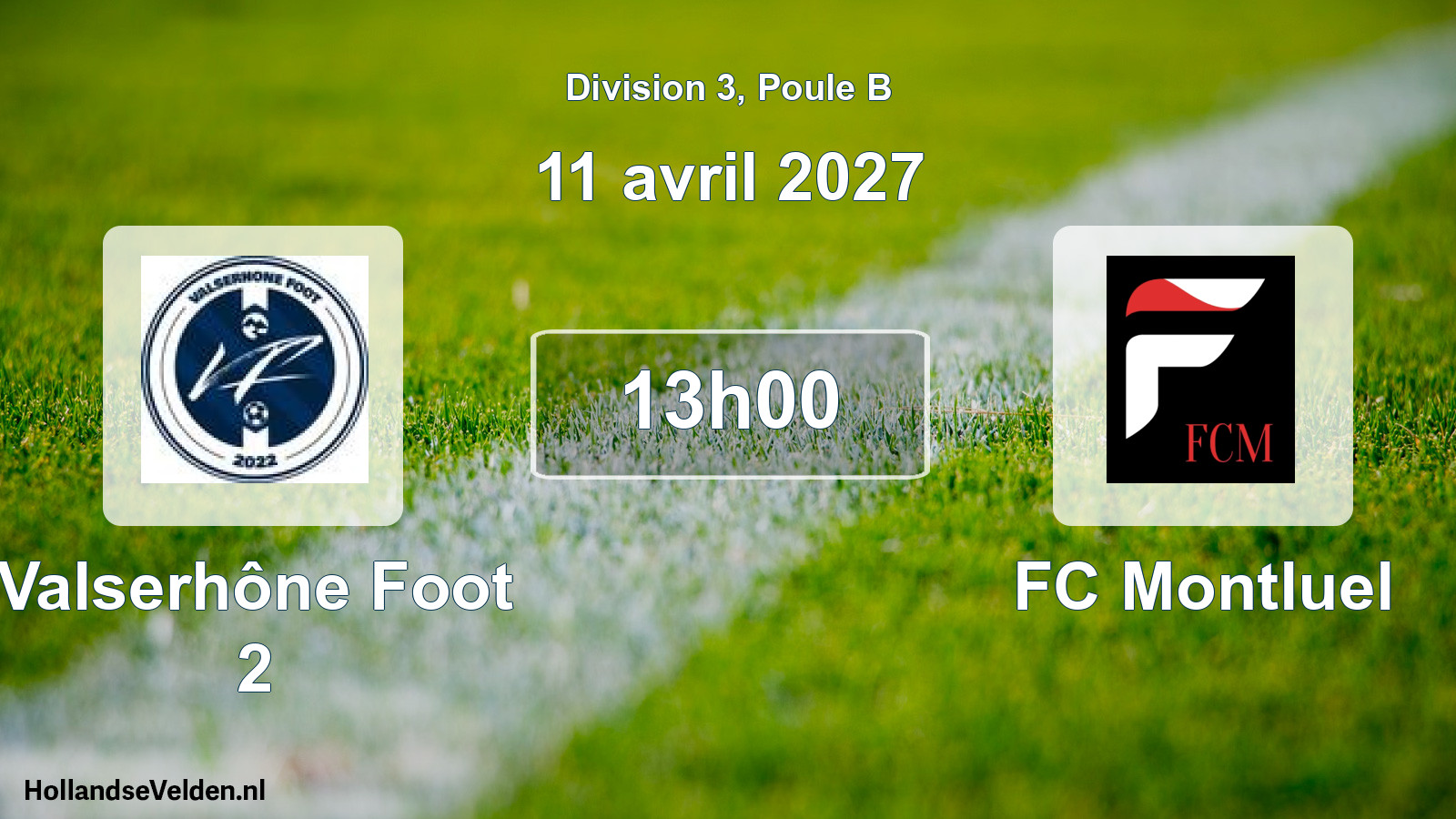 Match programmé: Valserhône Foot 2 - FC Montluel (11 avril 2027)