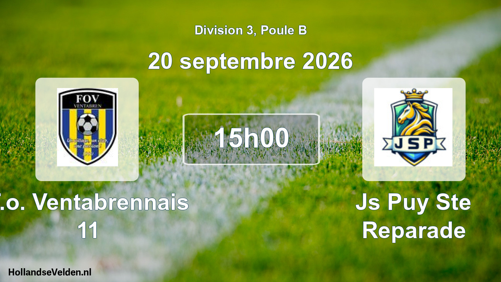 Match programmé: F.o. Ventabrennais 11 - Js Puy Ste Reparade (20 septembre 2026)