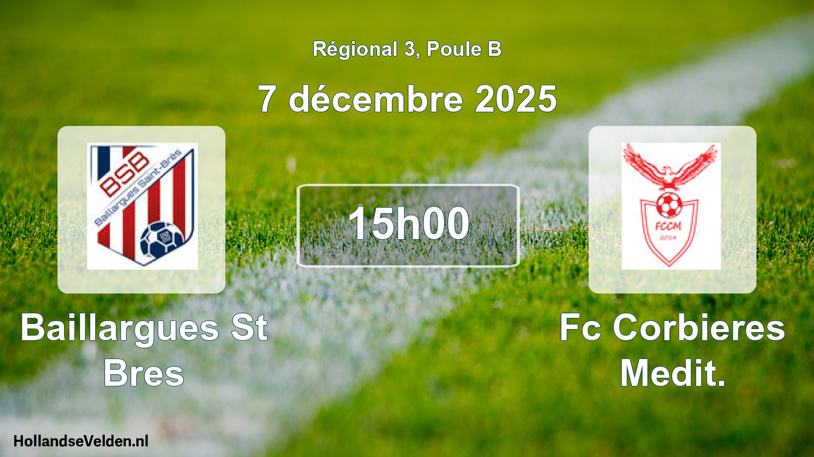 Geplande wedstrijd: Baillargues St Bres - Fc Corbieres Medit. (7 december 2025)