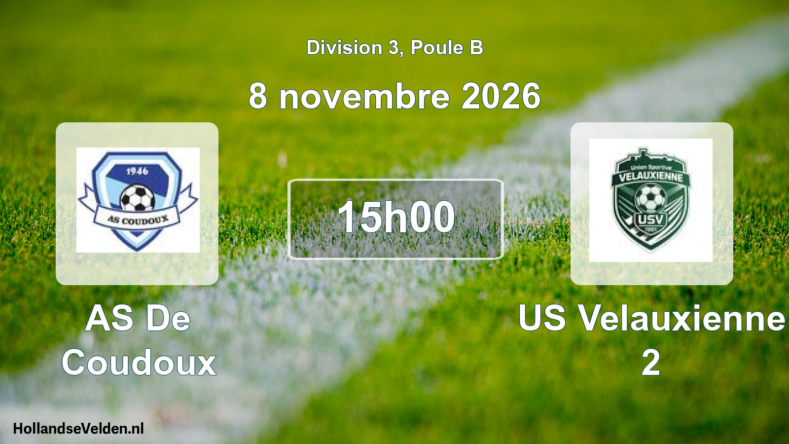 Geplande wedstrijd: AS De Coudoux - US Velauxienne 2 (8 november 2026)