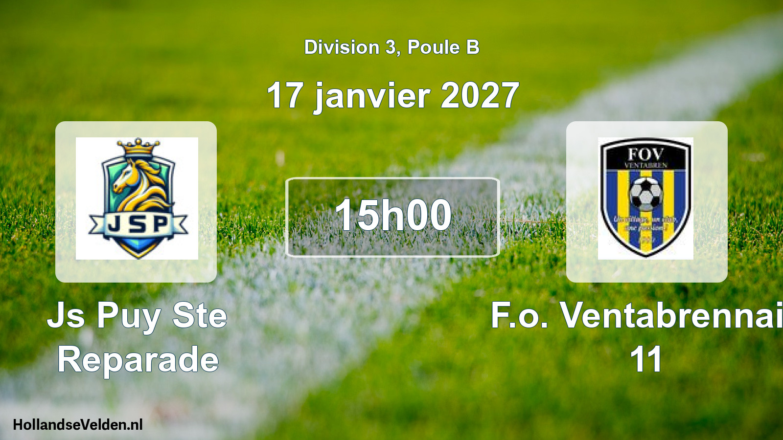 Match programmé: Js Puy Ste Reparade - F.o. Ventabrennais 11 (17 janvier 2027)
