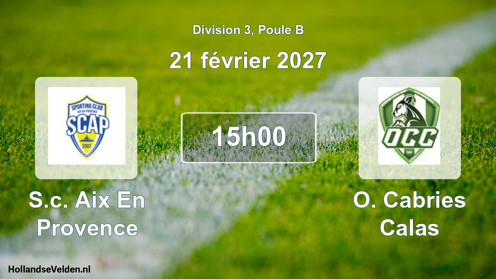 Match programmé: S.c. Aix En Provence - O. Cabries Calas (21 février 2027)