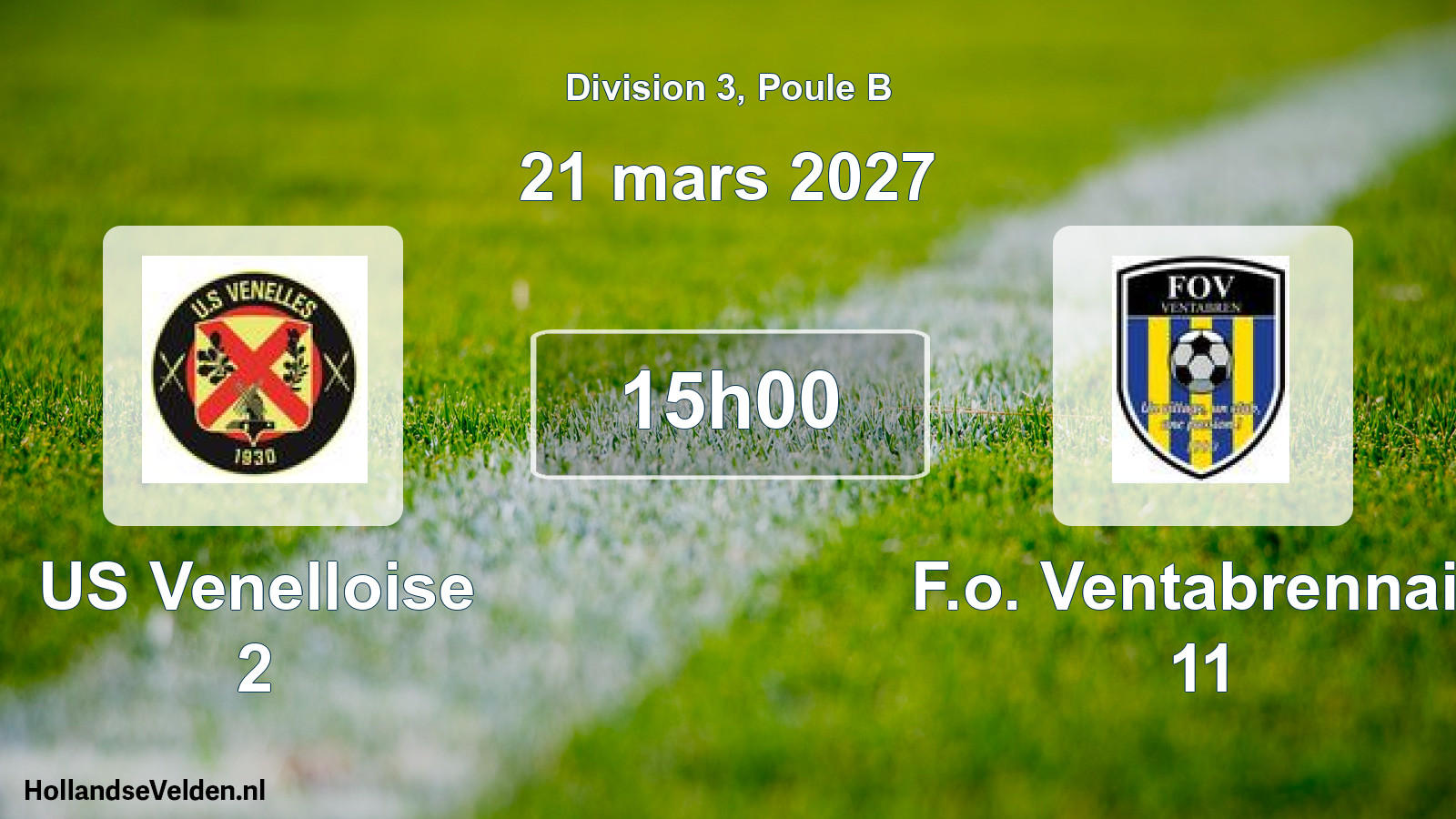 Match programmé: US Venelloise 2 - F.o. Ventabrennais 11 (21 mars 2027)