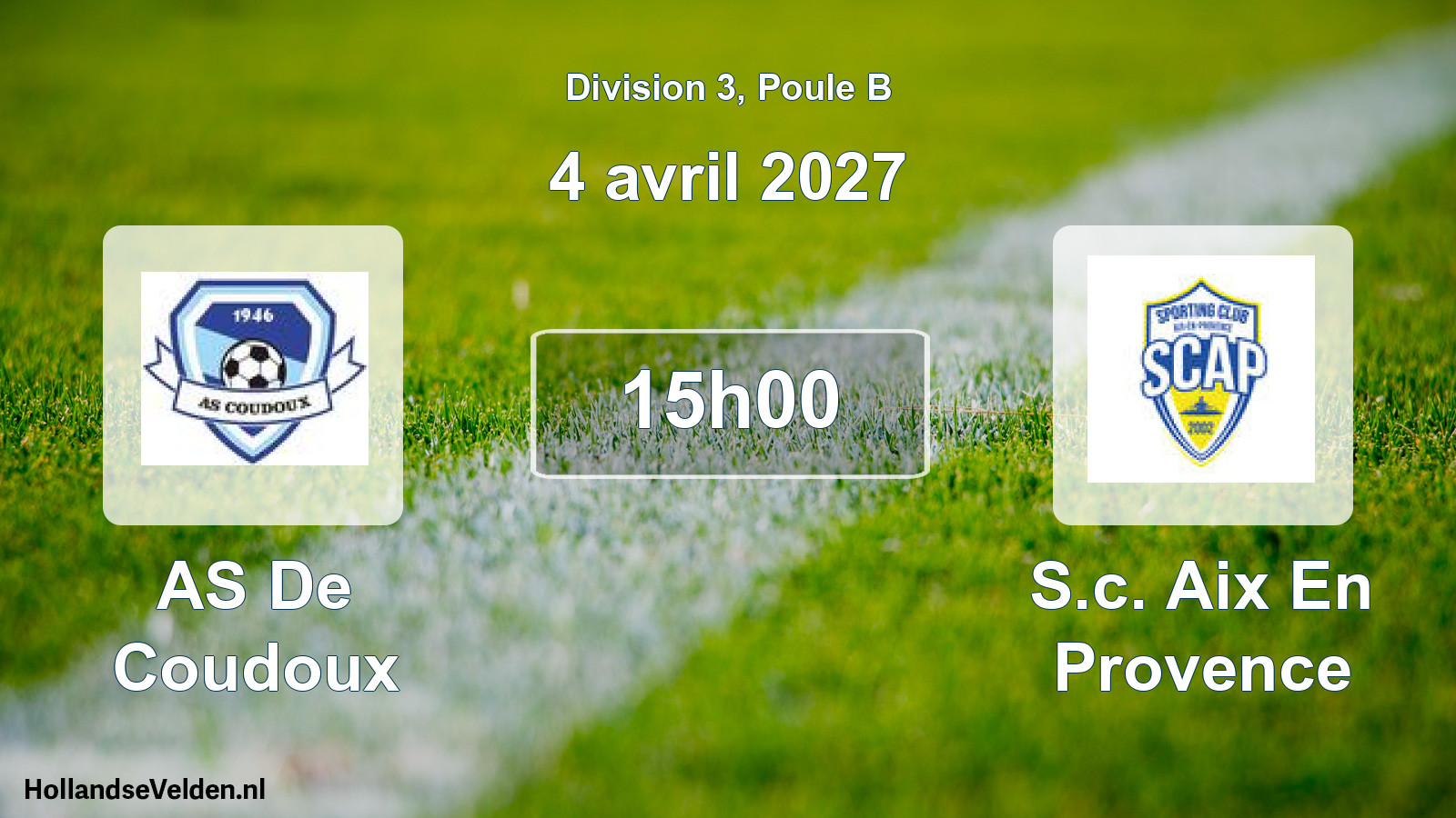 Match programmé: AS De Coudoux - S.c. Aix En Provence (4 avril 2027)
