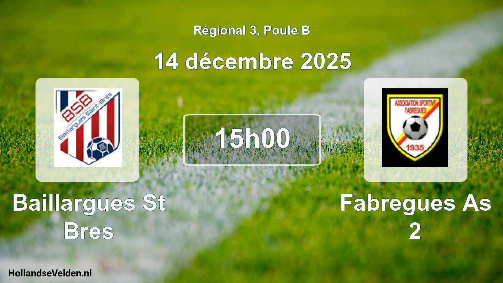 Geplande wedstrijd: Baillargues St Bres - Fabregues As 2 (14 december 2025)