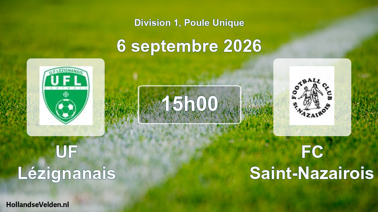Match programmé: UF Lézignanais - FC Saint-Nazairois (6 septembre 2026)