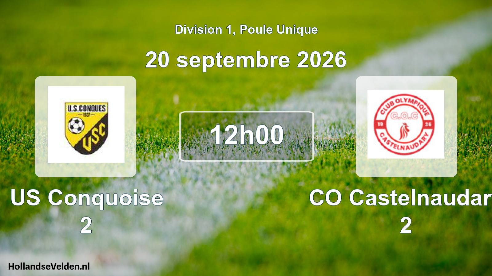 Match programmé: US Conquoise 2 - CO Castelnaudary 2 (20 septembre 2026)