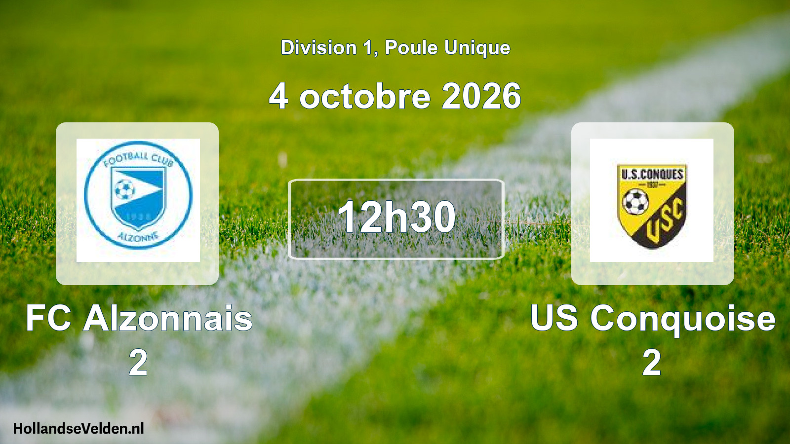 Match programmé: FC Alzonnais 2 - US Conquoise 2 (4 octobre 2026)