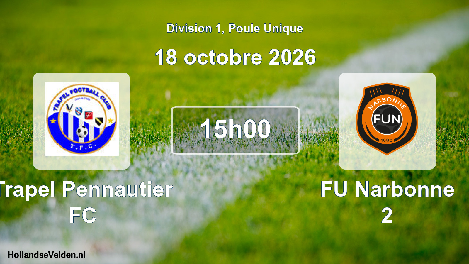 Match programmé: Trapel Pennautier FC - FU Narbonne 2 (18 octobre 2026)