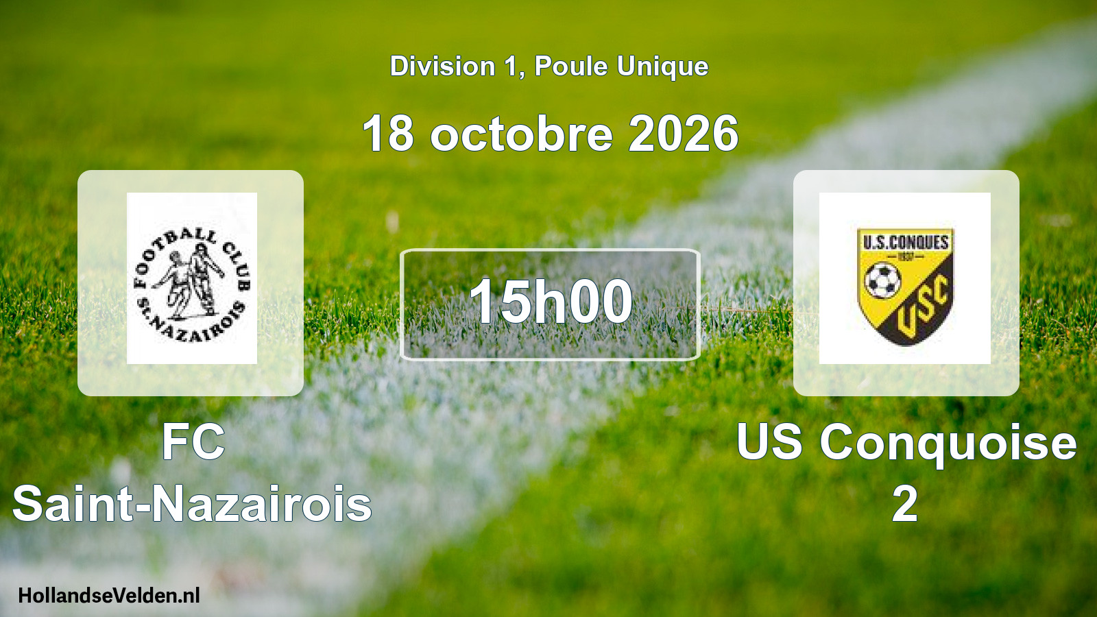 Match programmé: FC Saint-Nazairois - US Conquoise 2 (18 octobre 2026)