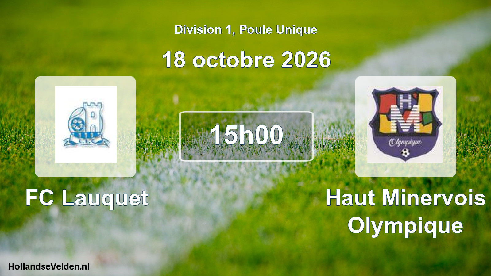 Match programmé: FC Lauquet - Haut Minervois Olympique (18 octobre 2026)