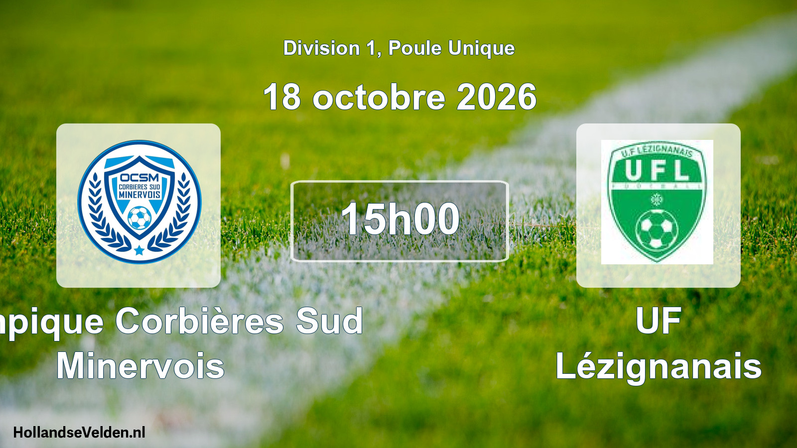Geplande wedstrijd: Olympique Corbières Sud Minervois - UF Lézignanais (18 oktober 2026)