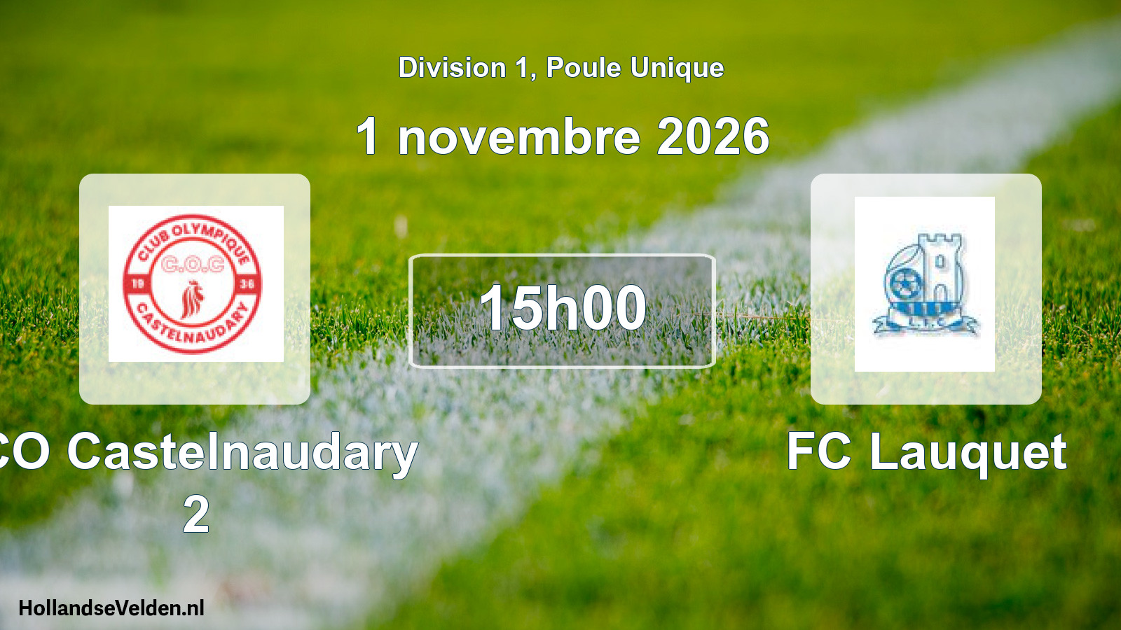 Match programmé: CO Castelnaudary 2 - FC Lauquet (1 novembre 2026)