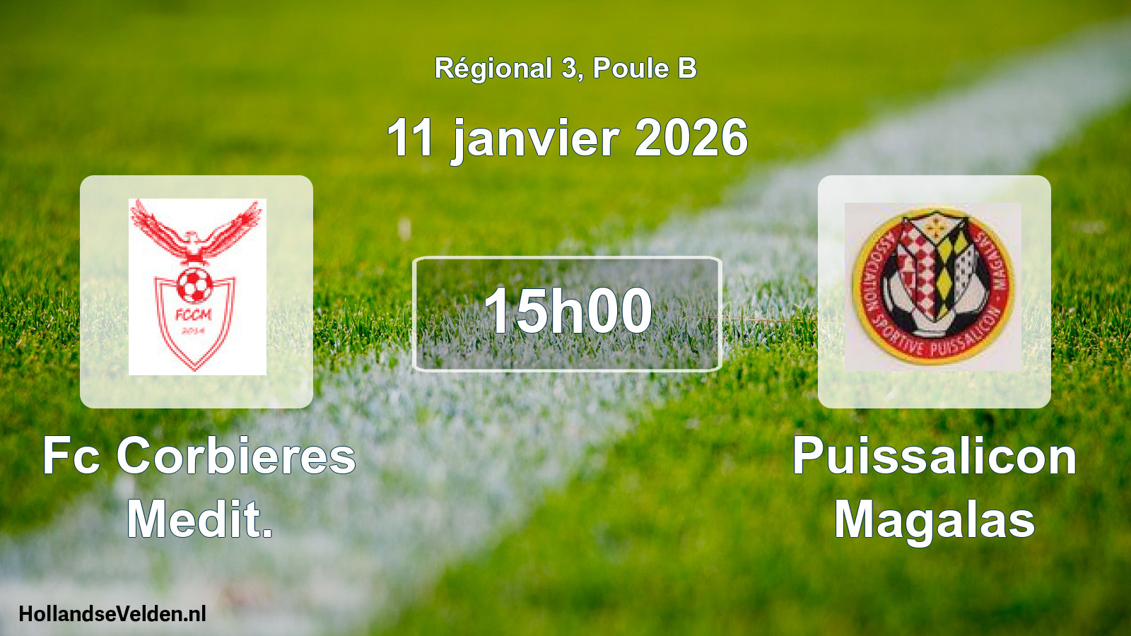 Geplande wedstrijd: Fc Corbieres Medit. - Puissalicon Magalas (11 januari 2026)