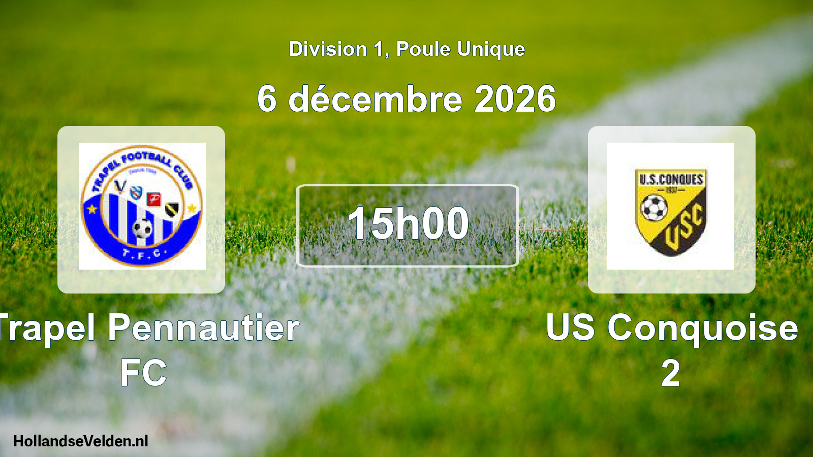 Match programmé: Trapel Pennautier FC - US Conquoise 2 (6 décembre 2026)