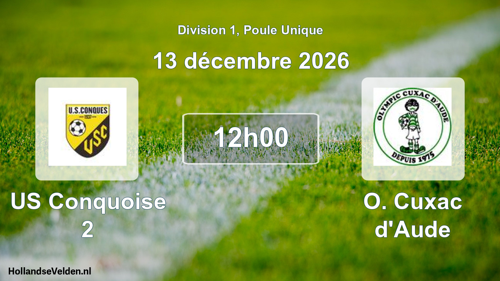 Match programmé: US Conquoise 2 - O. Cuxac d'Aude (13 décembre 2026)
