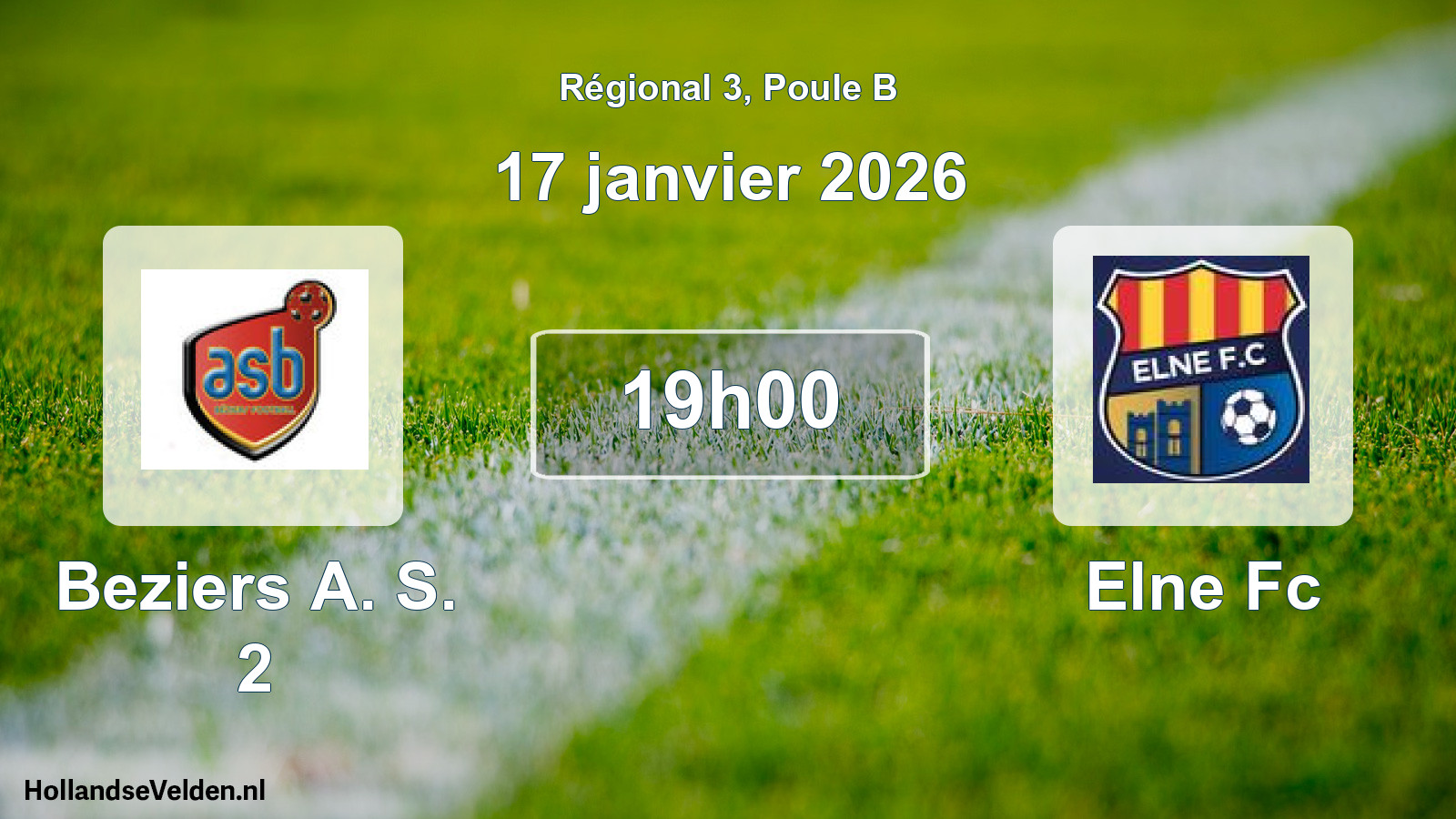 Scheduled Match: Beziers A. S. 2 - Elne Fc (17 January 2026)