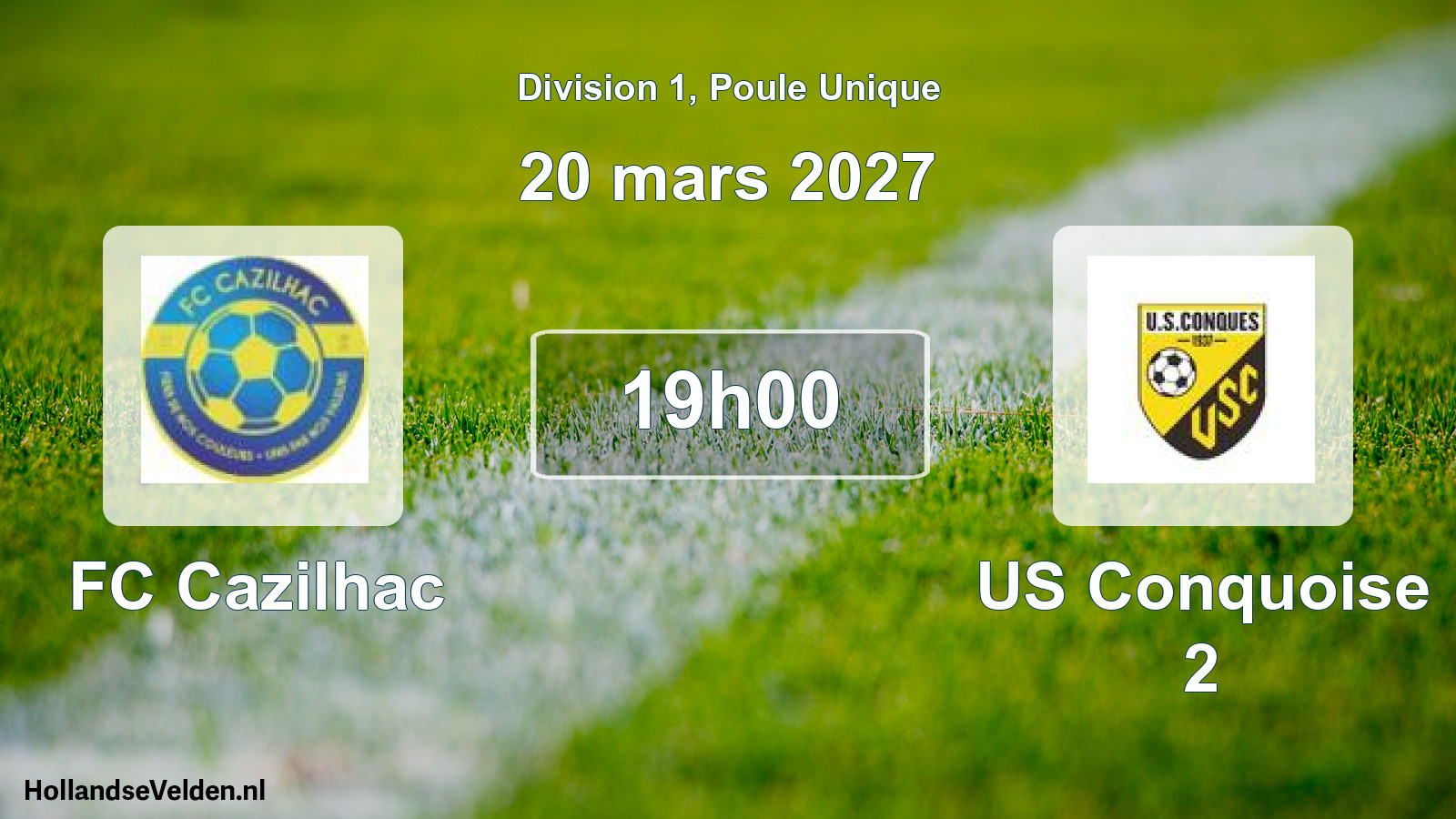 Match programmé: FC Cazilhac - US Conquoise 2 (20 mars 2027)