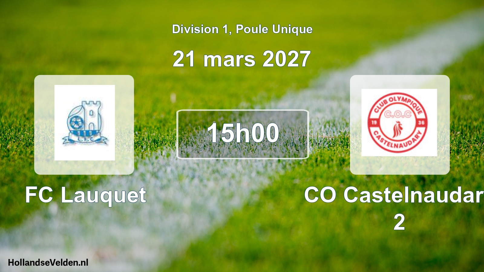 Match programmé: FC Lauquet - CO Castelnaudary 2 (21 mars 2027)
