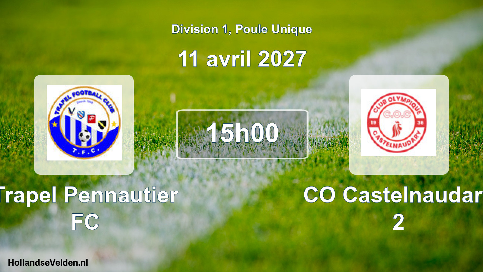 Match programmé: Trapel Pennautier FC - CO Castelnaudary 2 (11 avril 2027)