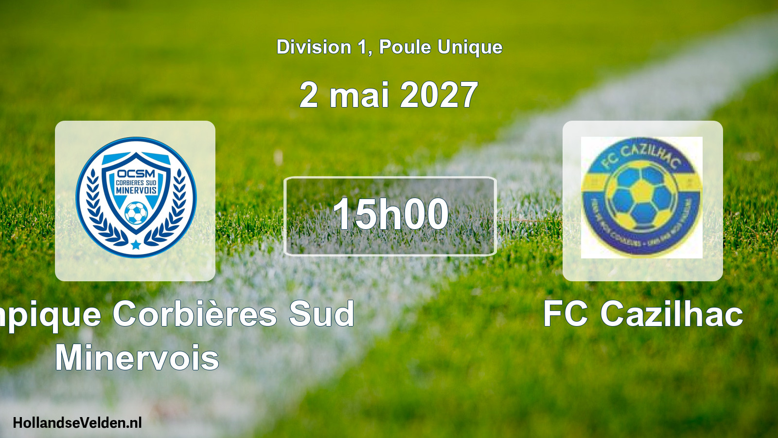 Match programmé: Olympique Corbières Sud Minervois - FC Cazilhac (2 mai 2027)