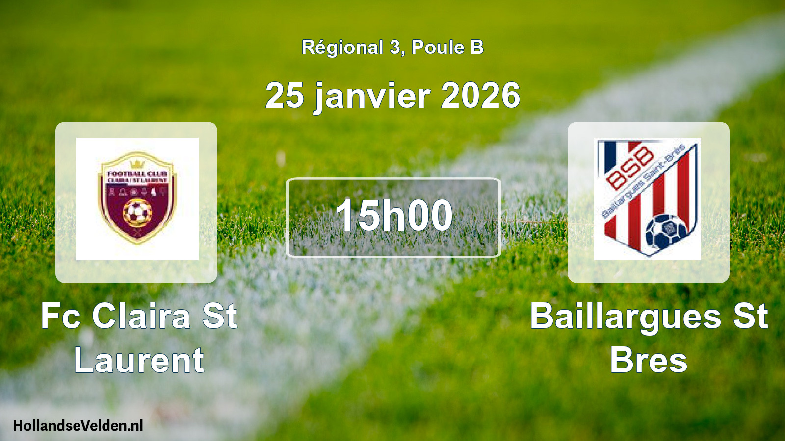 Scheduled Match: Fc Claira St Laurent - Baillargues St Bres (25 January 2026)