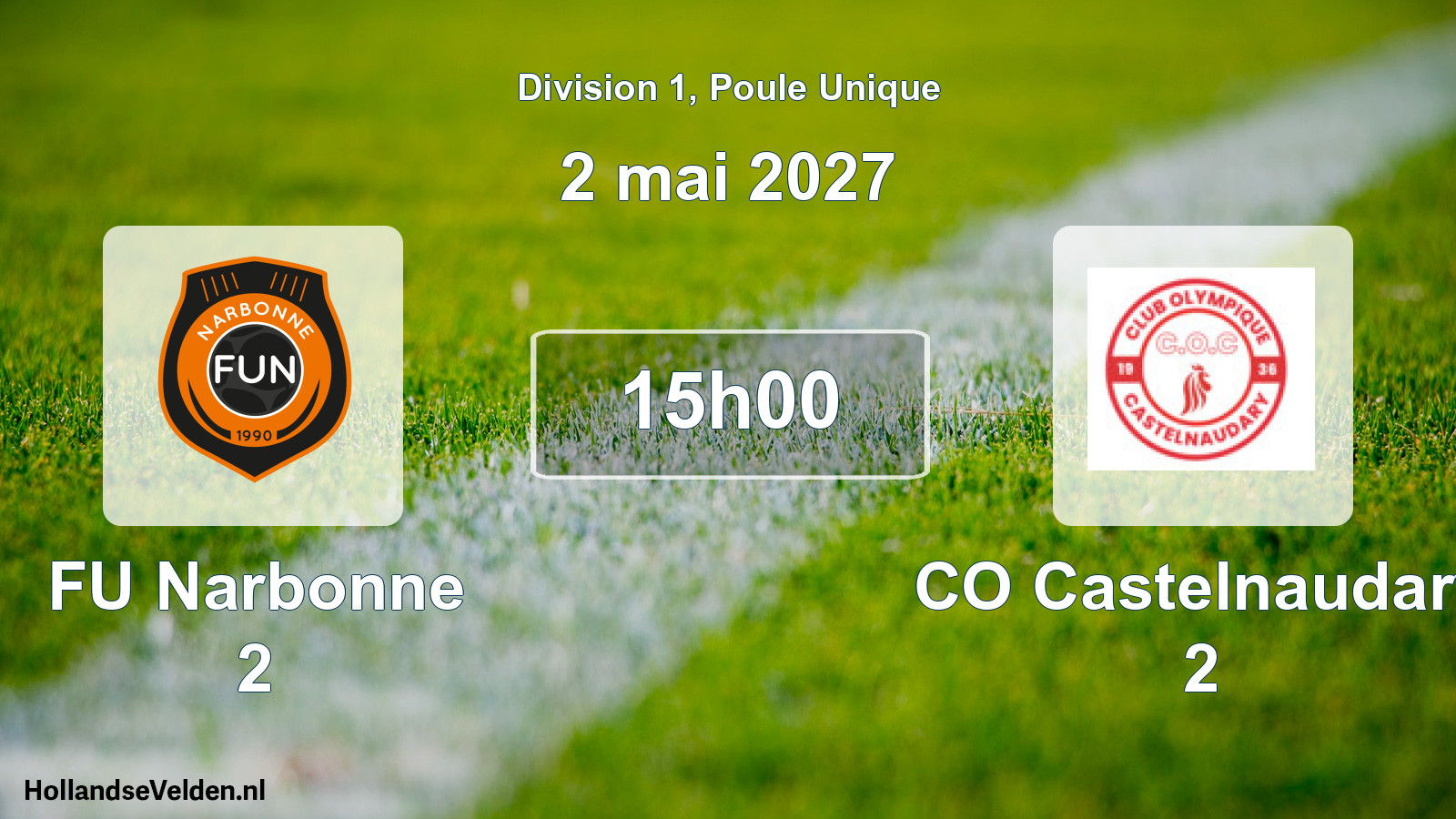 Match programmé: FU Narbonne 2 - CO Castelnaudary 2 (2 mai 2027)