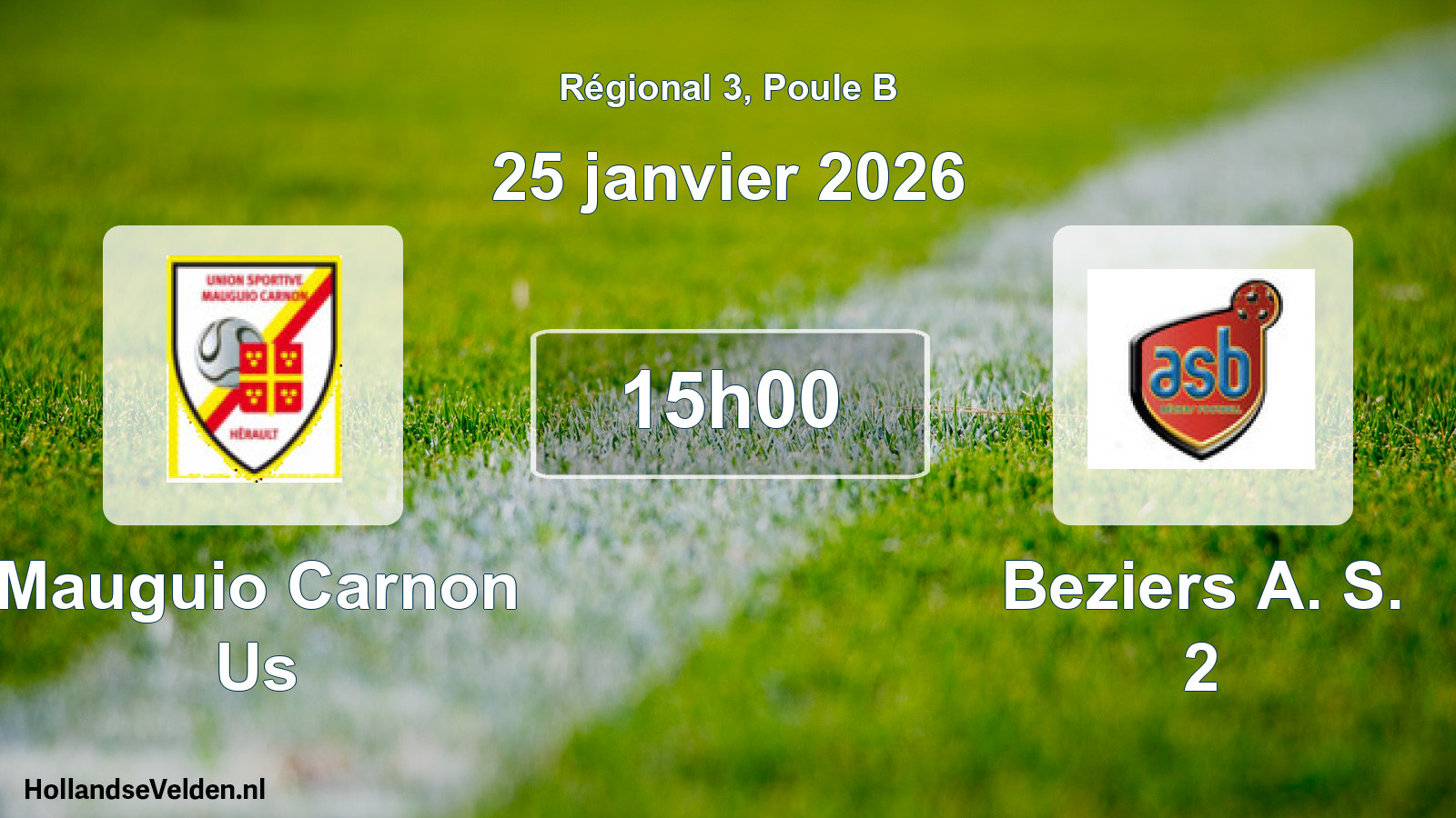 Scheduled Match: Mauguio Carnon Us - Beziers A. S. 2 (25 January 2026)
