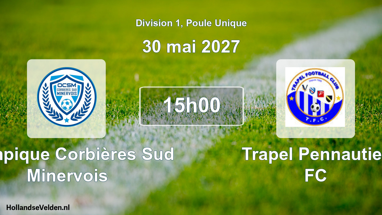 Geplande wedstrijd: Olympique Corbières Sud Minervois - Trapel Pennautier FC (30 mei 2027)