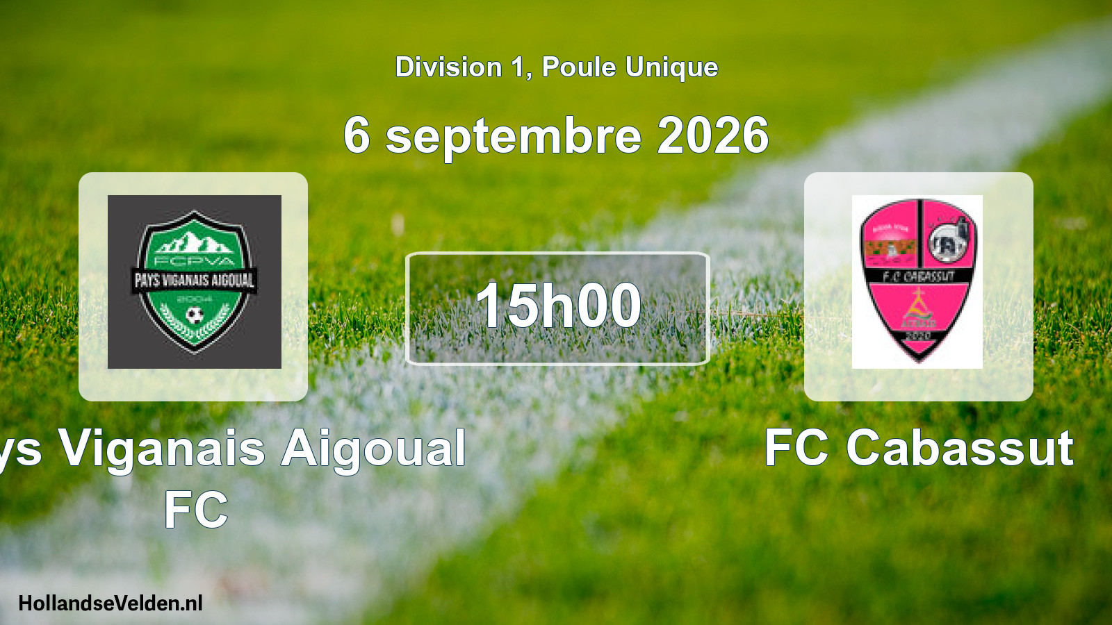 Match programmé: Pays Viganais Aigoual FC - FC Cabassut (6 septembre 2026)