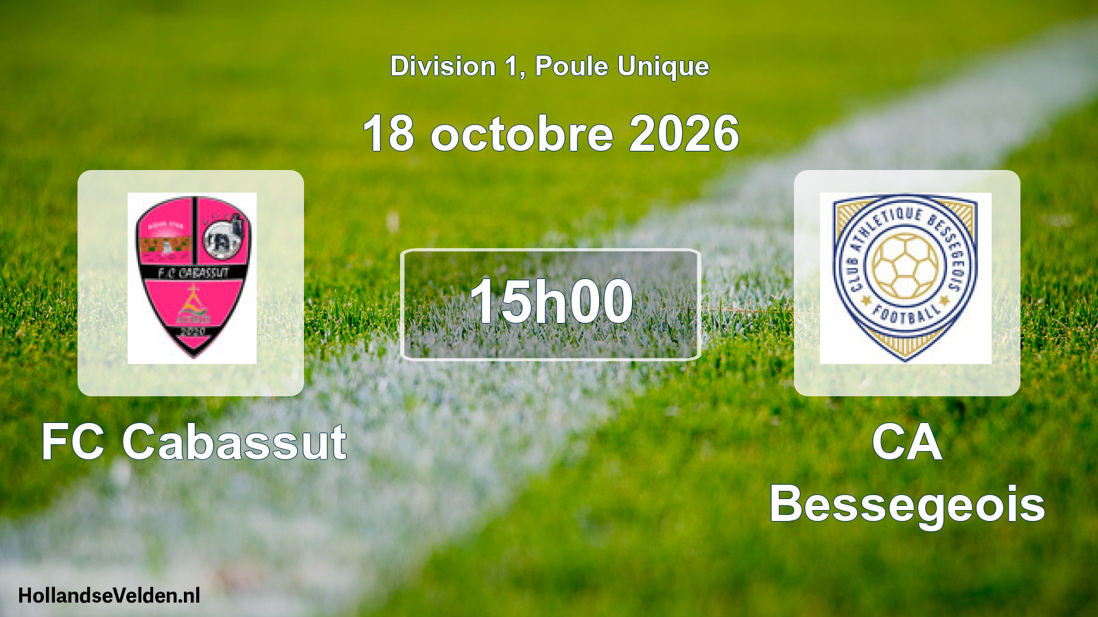 Match programmé: FC Cabassut - CA Bessegeois (18 octobre 2026)