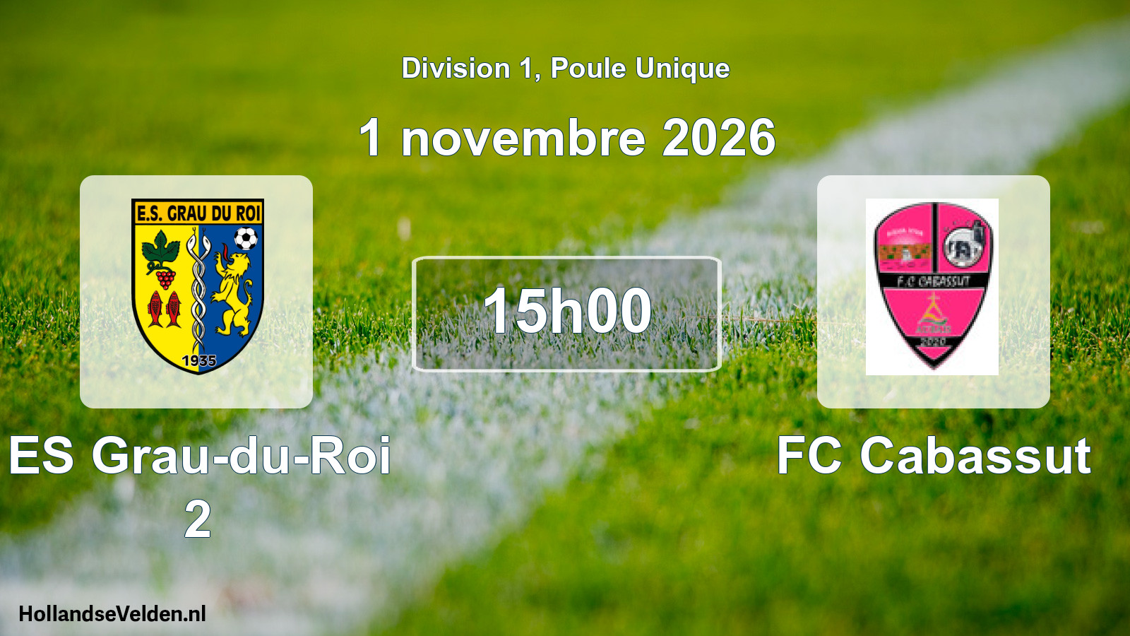 Match programmé: ES Grau-du-Roi 2 - FC Cabassut (1 novembre 2026)